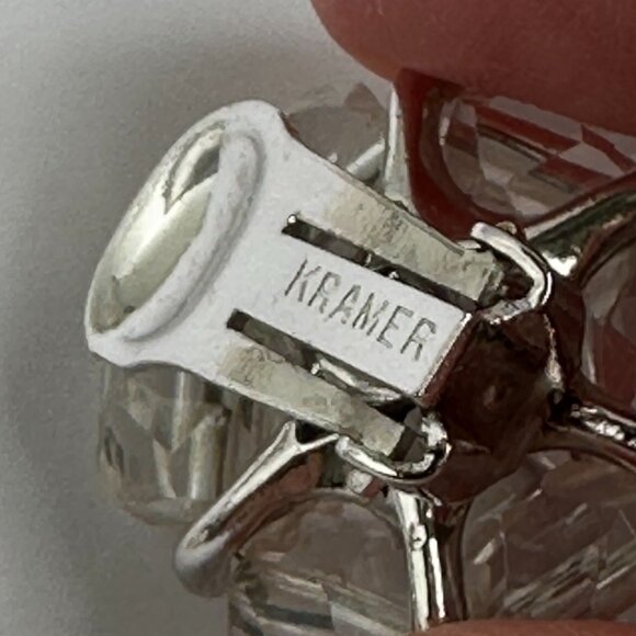 Kramer Vintage Crystal Clip Earrings - Picture 8 of 13
